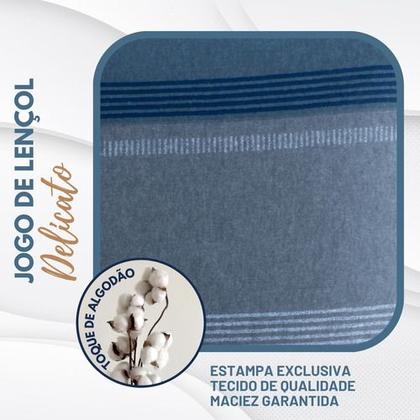 Imagem de Jogo Lençol Casal Estampado Elástico Malha 100% Algodão