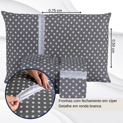 Imagem de Jogo Lençol Casal Estampado Elástico Malha 100% Algodão