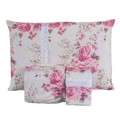 Imagem de Jogo Lençol Casal Estampado Elástico Malha 100% Algodão