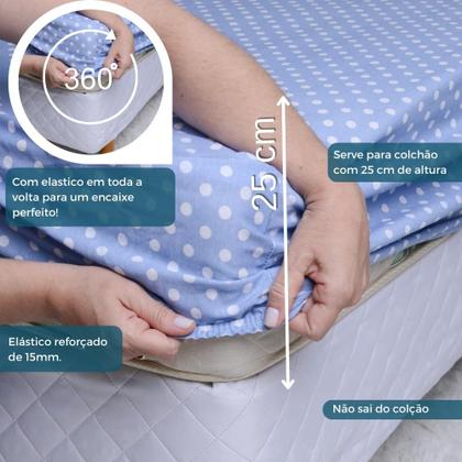 Imagem de Jogo Lençol Casal Estampado Elástico Malha 100% Algodão