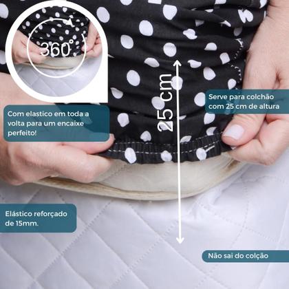 Imagem de Jogo Lençol Casal Estampado Elástico Malha 100% Algodão