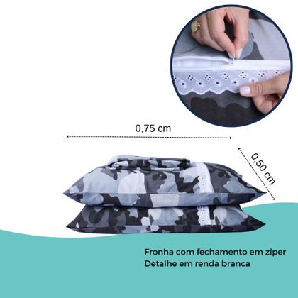 Imagem de Jogo Lençol Casal Estampado Elástico Malha 100% Algodão