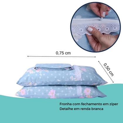 Imagem de Jogo Lençol Casal Estampado Elástico Malha 100% Algodão