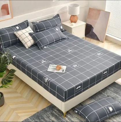 Imagem de Jogo Lençol Casal kit 3 Peças Com Elastico Estampado