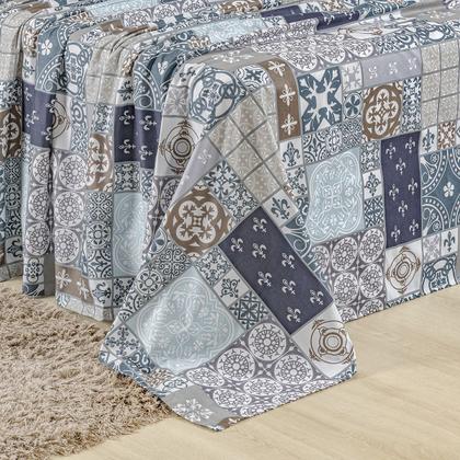 Imagem de Jogo Lençol Casal Percal 400 Fios 4 Pçs Estampado E Macio