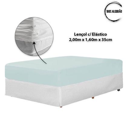 Imagem de Jogo Lençol de cama Queen 400 Fios 3 Peças algodao com elastico