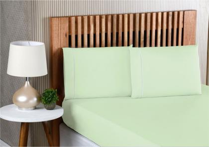 Imagem de Jogo Lençol de cama Queen 400 Fios 3 Peças algodao com elastico