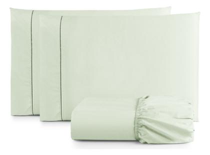 Imagem de Jogo Lençol de cama Queen 400 Fios 3 Peças algodao com elastico