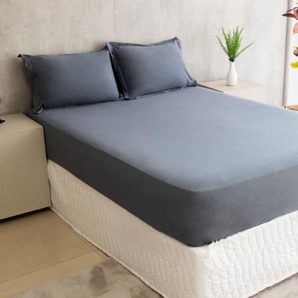 Imagem de Jogo Lençol de Malha Queen 3 Peças 100% Algodão com Fronhas