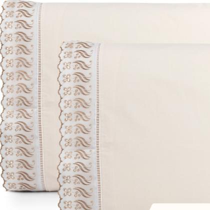 Imagem de Jogo Lençol King 3 Peças 100% Algodão Percal 180 fios Com Lese