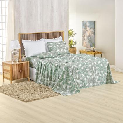 Imagem de Jogo Lençol King Percal 400 Fios 4 Peças Estampado E Macio