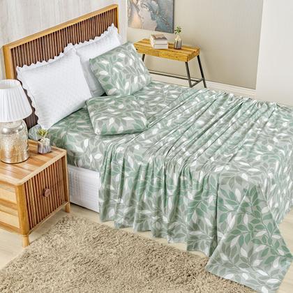 Imagem de Jogo Lençol King Percal 400 Fios 4 Peças Estampado E Macio