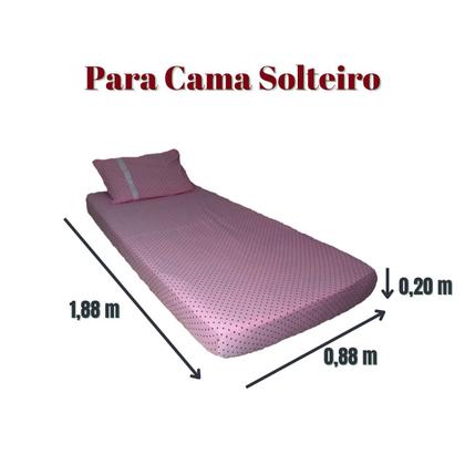 Imagem de Jogo Lençol Malha Solteiro com Elástico 2 pçs 100% algodão