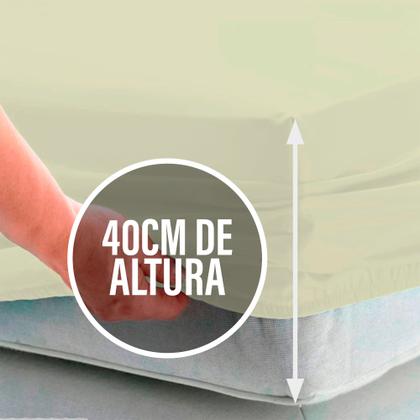 Imagem de Jogo Lençol Queen 400 Fios 3 Peças 40cm Altura 100 algodao com elastico