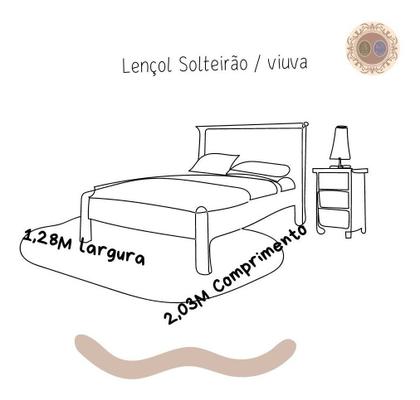 Imagem de Jogo Lençol Solteiro King Viúva 2 Pç Percal 180 Fios Macio