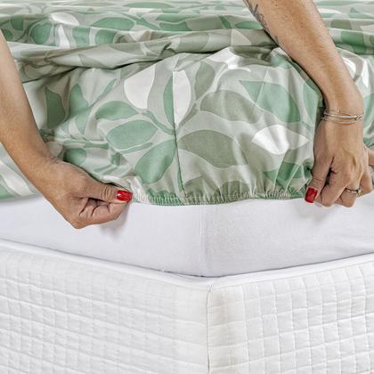 Imagem de Jogo Lençol Solteiro Percal 400 Fios 2 Pçs Estampado E Macio