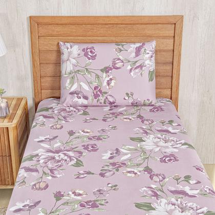 Imagem de Jogo Lençol Solteiro Percal 400 Fios 2 Pçs Estampado E Macio