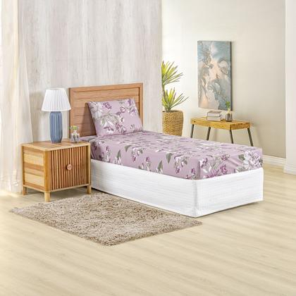 Imagem de Jogo Lençol Solteiro Percal 400 Fios 2 Pçs Estampado E Macio