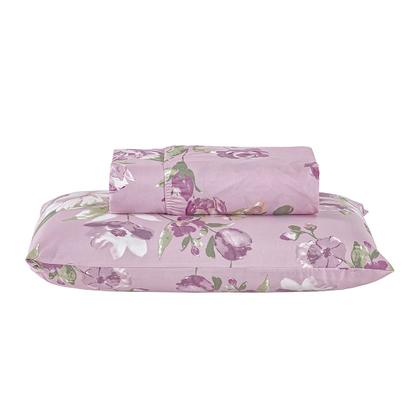 Imagem de Jogo Lençol Solteiro Percal 400 Fios 2 Pçs Estampado E Macio