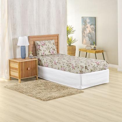 Imagem de Jogo Lençol Solteiro Percal 400 Fios 2 Pçs Estampado E Macio