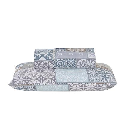 Imagem de Jogo Lençol Solteiro Percal 400 Fios 2 Pçs Estampado E Macio