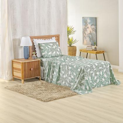 Imagem de Jogo Lençol Solteiro Percal 400 Fios 3 Pçs Estampado E Macio