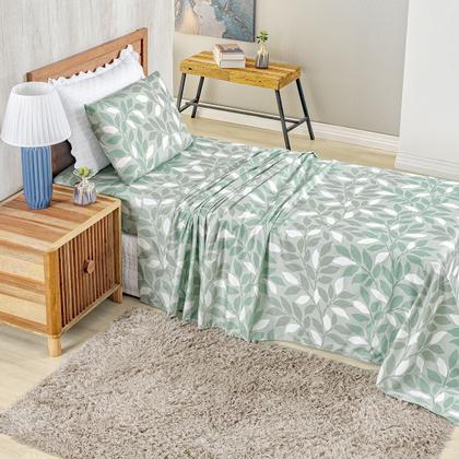 Imagem de Jogo Lençol Solteiro Percal 400 Fios 3 Pçs Estampado E Macio