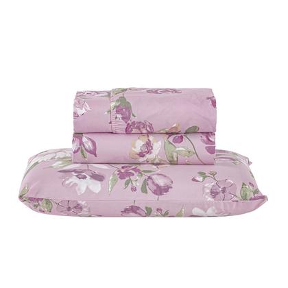 Imagem de Jogo Lençol Solteiro Percal 400 Fios 3 Pçs Estampado E Macio