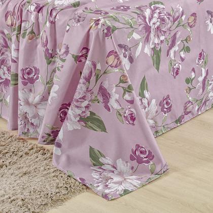 Imagem de Jogo Lençol Solteiro Percal 400 Fios 3 Pçs Estampado E Macio