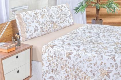 Imagem de Jogo Lençol Super King Size 3 Peças Algodão 180 Fios Estampado com Babadinho