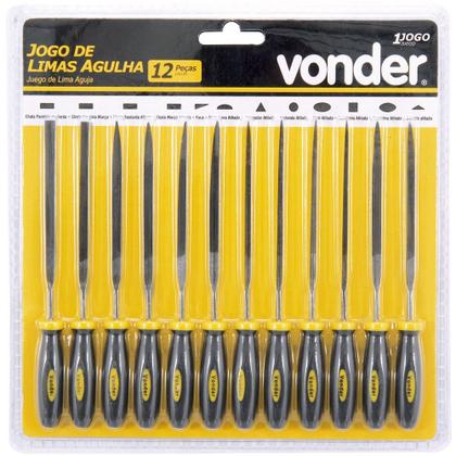 Imagem de Jogo lima agulha 150mm cabo plástico com 12 peças Vonder