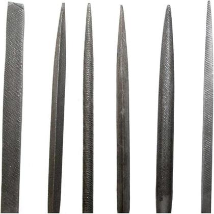 Imagem de Jogo lima agulha kit 6 com cabo madeira afiar triangular