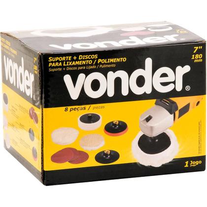Imagem de Jogo lixamento e polimento 7" rosca m14 c/8 peças - Vonder