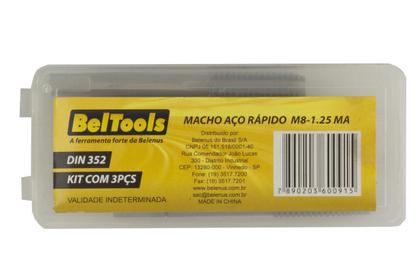 Imagem de Jogo Macho Aço Rápido M8-1,25MA c/ 3 Peças Beltools