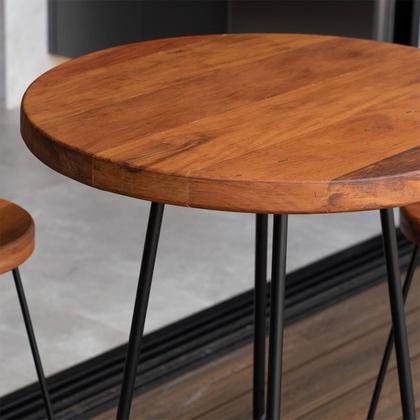 Imagem de Jogo Mesa Bistrô 2 Banquetas Alta Com Encosto Bar Cozinha Balcão - ÉdeCasaMóveis