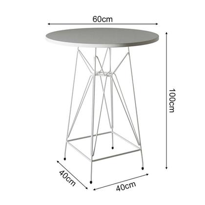 Imagem de Jogo Mesa Bistrô Eames Branca 60Cm 2 Banquetas Vermelha Base Ferro Branco - Cor: Branco