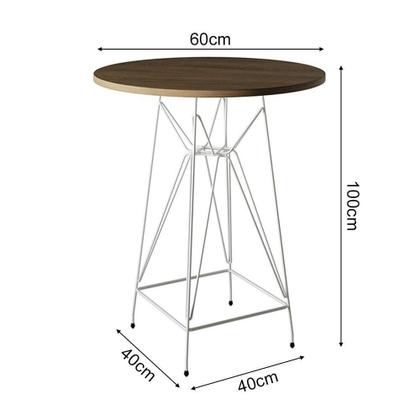 Imagem de Jogo Mesa Bistrô Eames Tampo Amêndoa 60Cm 2 Banquetas Amarela Base Ferro Branco - Cor: Amendoa