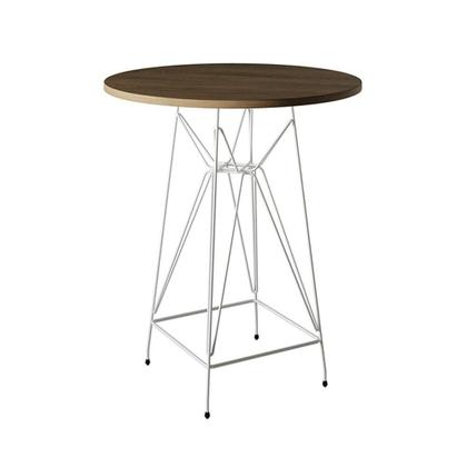 Imagem de Jogo Mesa Bistrô Eames Tampo Amêndoa 60Cm 2 Banquetas Amarela Base Ferro Branco - Cor: Amendoa