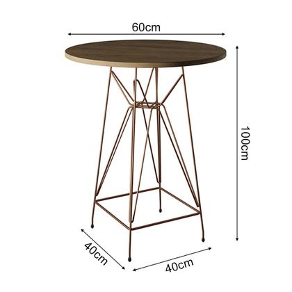 Imagem de Jogo Mesa Bistrô Eames Tampo Amêndoa 60cm 2 Banquetas Vermelha Base Ferro Cobre