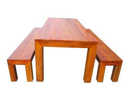 Imagem de Jogo Mesa Rústico Reta em Madeira de Demolição - Cód 1150