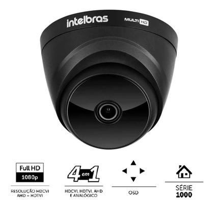 Imagem de Jogo Monitoramento Cameras Segurança Intelbras Via App Dvr 4 Canais e 3 Cameras Black Internas