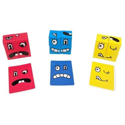 Imagem de Jogo Monta Cara Cubos Caras Engraçadas Educativo Infantil