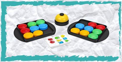 Imagem de Jogo Moveball Pakitoys Desenvolve Agilidade Tabuleiro Botoes Coloridos e Cartas Brinquedo Divertido