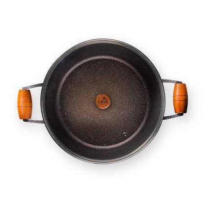 Imagem de Jogo Panela Antiaderente 6 Pçs Cozinha 16 À 24cm Com Tampa +frigideira 24cm Sem Tampa Alumínio Fundido Preto Pigmento Branco