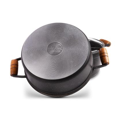 Imagem de Jogo Panela Antiaderente 6 Pçs Cozinha 16 À 24cm Com Tampa +frigideira 24cm Sem Tampa Alumínio Fundido Preto Pigmento Branco