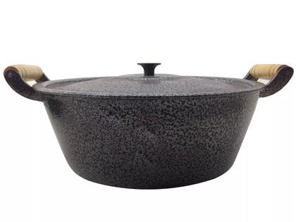 Imagem de Jogo Panela Grossa Alumínio Batido Fundido Craqueado 3 Pçs 26/28/30