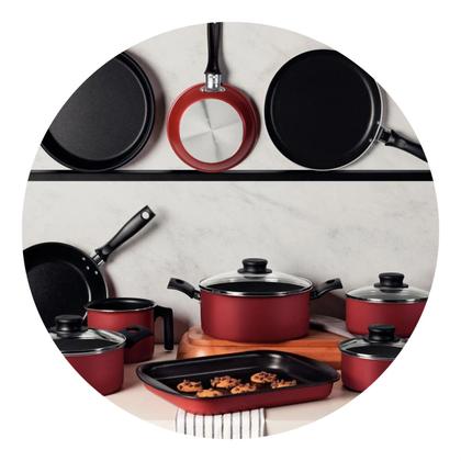 Imagem de Jogo Panelas 10 PeÇas Antiaderente Turim Vermelho Tramontina