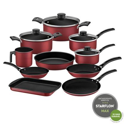 Imagem de Jogo Panelas 10 PeÇas Antiaderente Turim Vermelho Tramontina