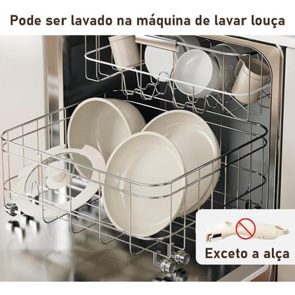 Imagem de Jogo Panelas Antiaderente Cabo Removível Ceramica Multi Camadas para Fogão a Gás de Indução e Forno