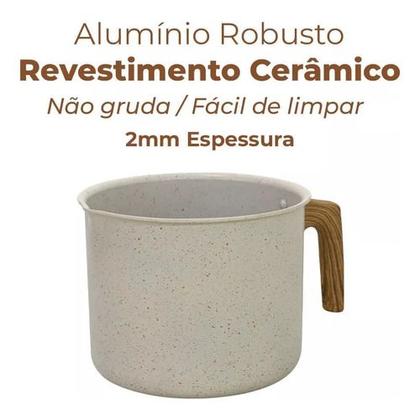 Imagem de Jogo Panelas Antiaderente Revestimento Cerâmica Ibizza Sahara